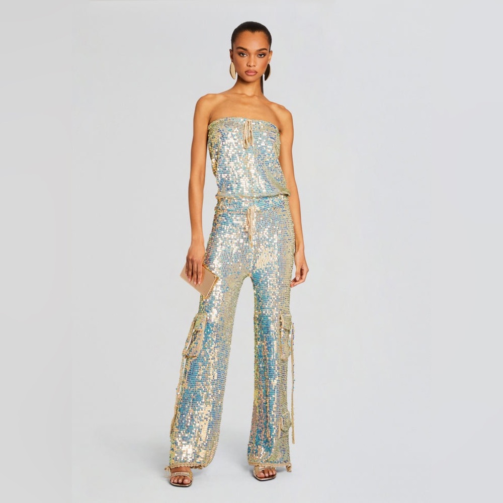 Retrofete Hanalise Sequin Crochet Jumpsuit